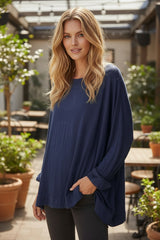 Haut fluide à encolure ronde 3 couleurs