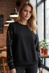 Sweatshirt noir à manches longues