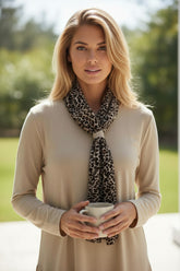 Tunique oversize en maille douce beige