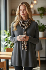 Tunique oversize en maille douce Gris