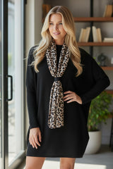 Tunique oversize en maille douce Noir