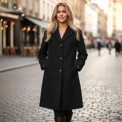 Veste longue noire seconde main 🖤 Élégance intemporelle