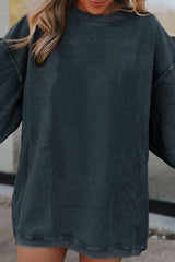 Dark gray corduroy oversized sweatshirt