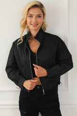 Plain black zipped jacket