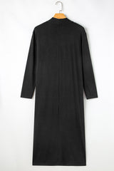 Ensemble de salon noir avec cardigan long fendu et pantalon slim-A WOMAN WE LOVE