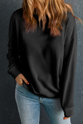 Classic plain black crew neck sweatshirt