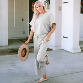 Ensemble t-shirt coupe ample texturé gris *