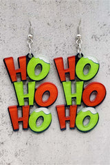 Boucles d'oreilles de Noël pendantes vertes HO HO HO-A WOMAN WE LOVE