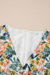Vestido floral azul cielo con 3/4 mangas *