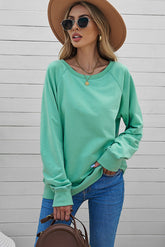 Green French Terry cotton blend sweatshirt