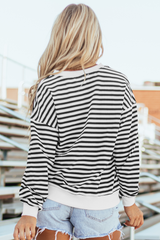 Striped over-dimensional sweatshirt *