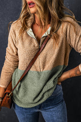 Smoke Grey Two-Tone Half-Zip Fleece Sweatshirt