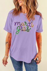 Wisteria Sequin Tuesday Gras graphic t-shirt