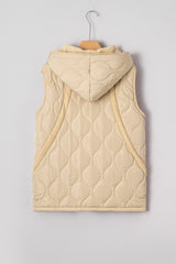Veste sans manches matelassée beige doublée de polaire