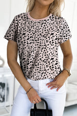 Short sleeve t-shirt and Apricot Guépard print.