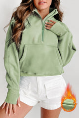 Sweat-shirt zippé à col montant *