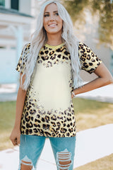 Leopard laundry round neck t-shirt