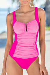 Maillot de bain 2 pièces tankini froncé contrôle du ventre Bonbon