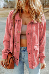 Chaqueta de bolsillo de aleta flotante vintage rojo desvaída