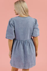 Robe courte en jean bleu crépuscule *