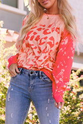Bleached Pink Cheetah Print Sweatshirt
