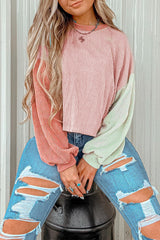 Multicolor alto con mangas largas y hombros caídos *