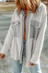 Gray relaxed jacket with contrasting flap pockets