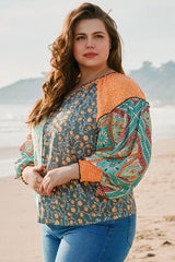 Chemisier floral boutonné col en V grande taille *-A WOMAN WE LOVE