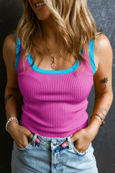 Débardeur à col en U en tricot côtelé *-A WOMAN WE LOVE