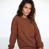 Brown corduroy oversized sweatshirt