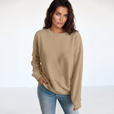 Classic Plain Khaki Crew Neck Sweatshirt
