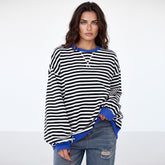 Over-dimensional sweatshirt with black stripes *