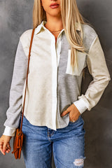 Chemise en tricot color block à bordures contrastées-A WOMAN WE LOVE