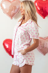 Ensemble pyjama rose imprimé nœud papillon *-A WOMAN WE LOVE