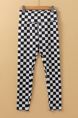 Skinny leggings high waist with black checkered pattern *