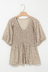 Top con mangas hinchadas y estampado floral