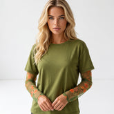 T-shirt patchwork à manches longues