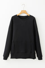 Black loose sweatshirt with pockets *