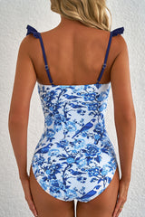 Blue piece swimsuit *