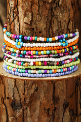 Ensemble de bracelets de cheville en perles multicouches de couleur aléatoire, fleur jaune-A WOMAN WE LOVE