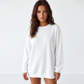 White corduroy oversized sweatshirt