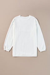 Sweat oversize en velours côtelé blanc