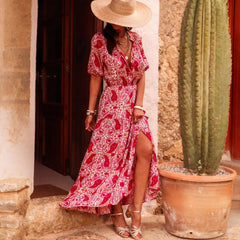 Robe longue à imprimé cachemire *