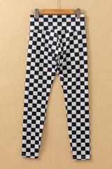 Skinny leggings high waist with black checkered pattern *