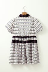 Robe évasée noire à manches bulles *