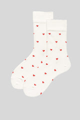 Chaussettes blanches à motif coeur Saint-Valentin-A WOMAN WE LOVE