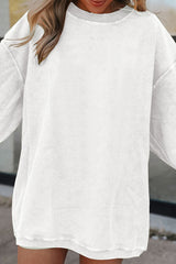 White corduroy oversized sweatshirt