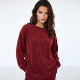 Racing red corduroy oversized sweatshirt