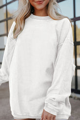 White corduroy oversized sweatshirt