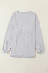 Sweat oversize en velours côtelé gris clair